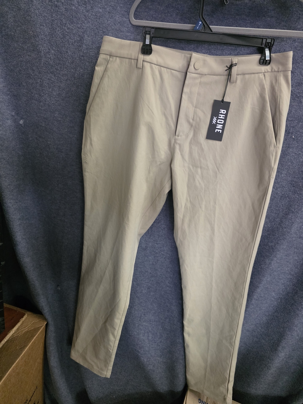 RHONE Men's Tan Slim Chinos